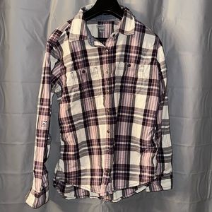 Carhartt Plaid Button down Shirt pink & purple medium